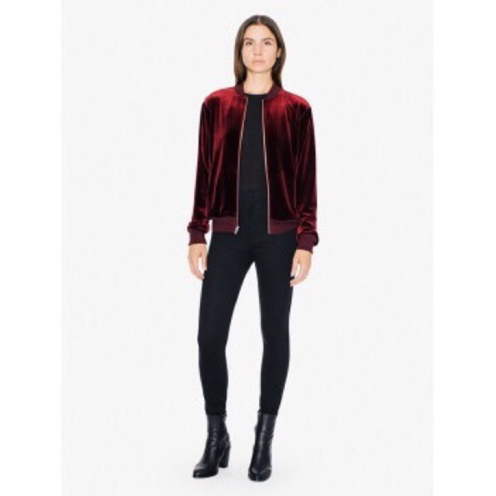American Apparel Velvet Amelia Jacket - Cabernet